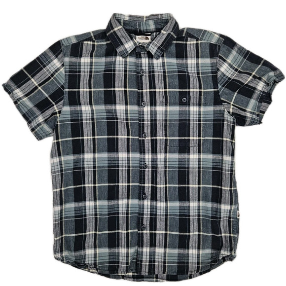 The North Face Hemp Blend Shirt Men's Small Multicolor Plaid Short Sleeve - Picture 1 of 6